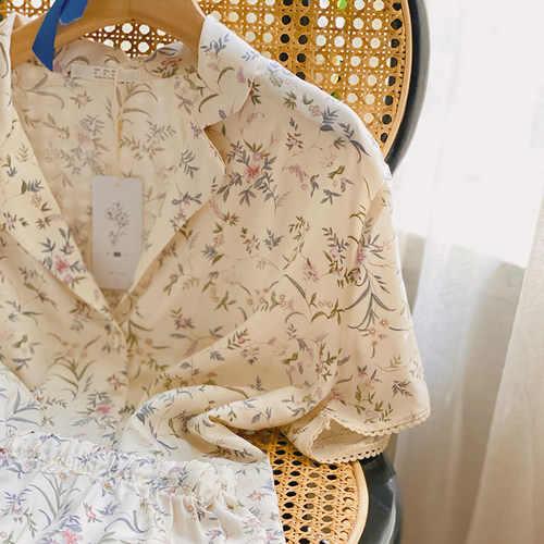 女绵绸柔软睡衣家居服凉爽舒适