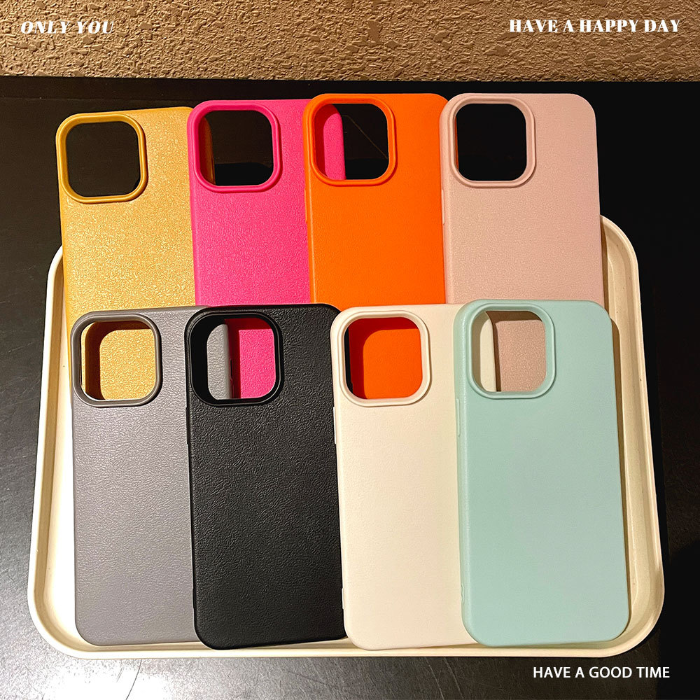 2026素材壳使用苹果17PROMAX手机壳纯色皮纹大孔iPhone16保护套15