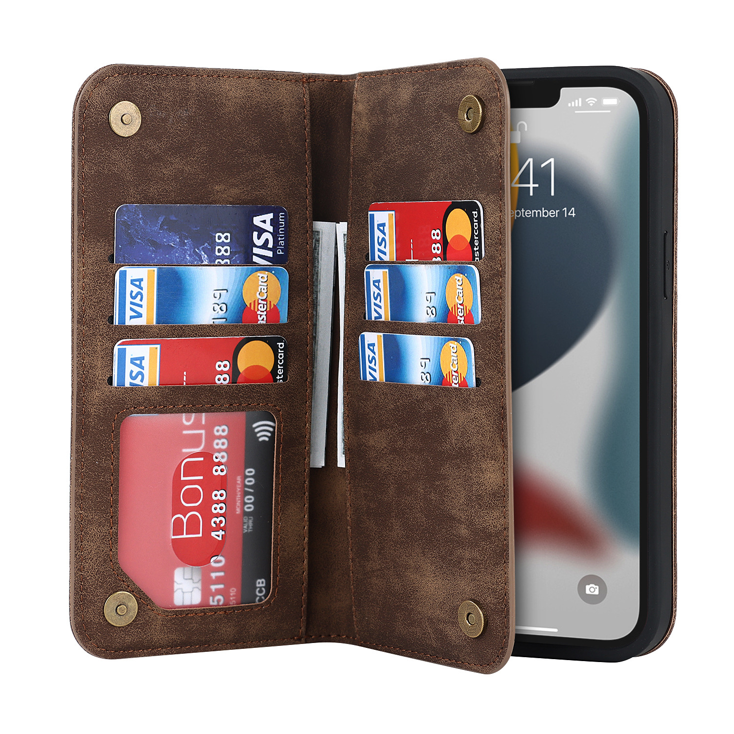 2026iPhone16ProMax翻盖Mag safe手机皮套三星S22大容量插卡保护