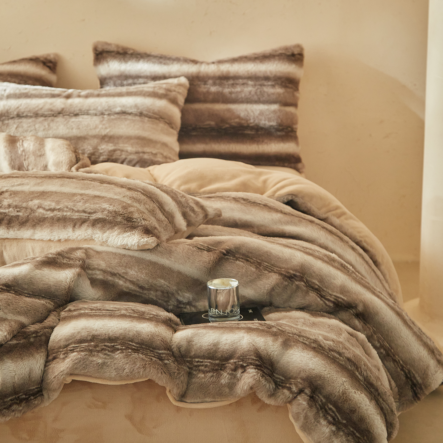 冬季超厚实四件套雪绒兔貂四件套