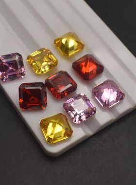 彩色宝石正方形戒面小百佳氧化锆