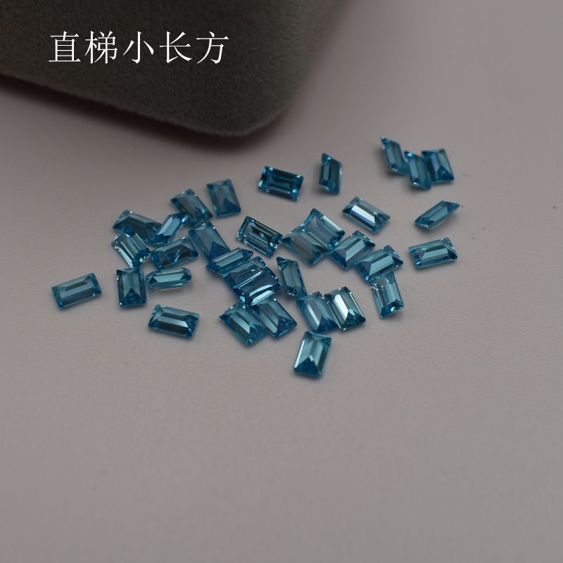 小长方形海蓝宝石碎钻小规格宝石裸石镶嵌DIY饰品手工2X3MM 2X4MM