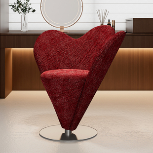 梳妆椅轻奢高级感可旋转化妆椅女生卧室梳妆台凳子设计师沙发椅子