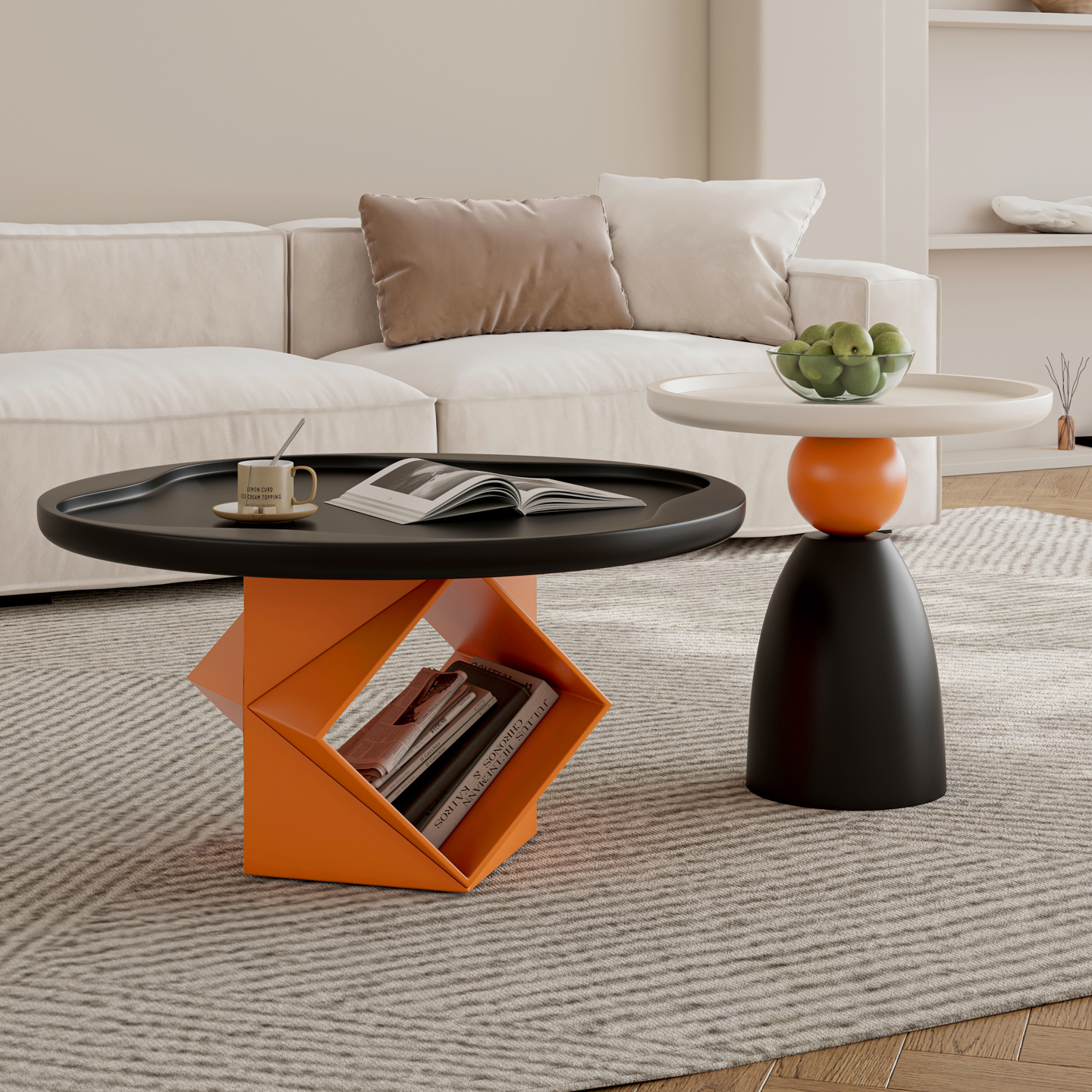 意式极简茶几桌组合小户型