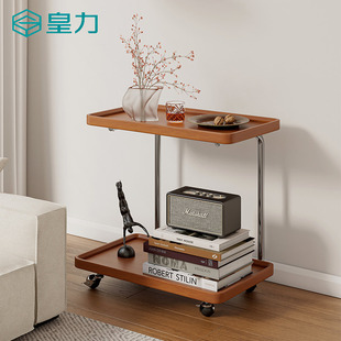 实木边几北欧客厅沙发铁艺角几可移动小推车置物架卧室创意床头柜