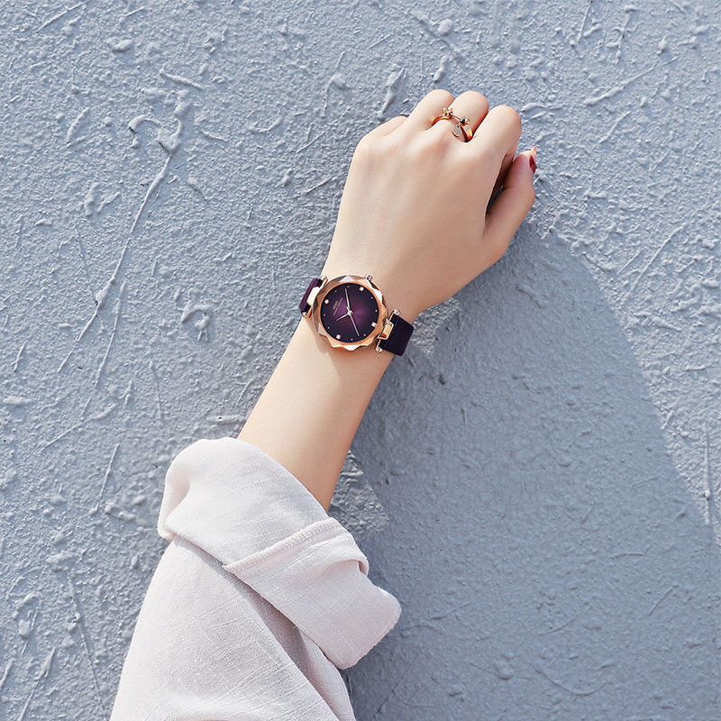 IBSO手表女学生韩版简约真皮带女士手表防水时尚潮流新款气质女表