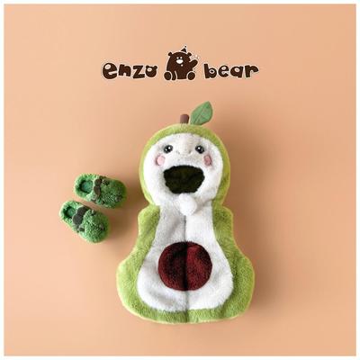 Enzo Bear 果宝 儿童高定款连帽加绒加厚牛油果毛毛马甲 EZD2442