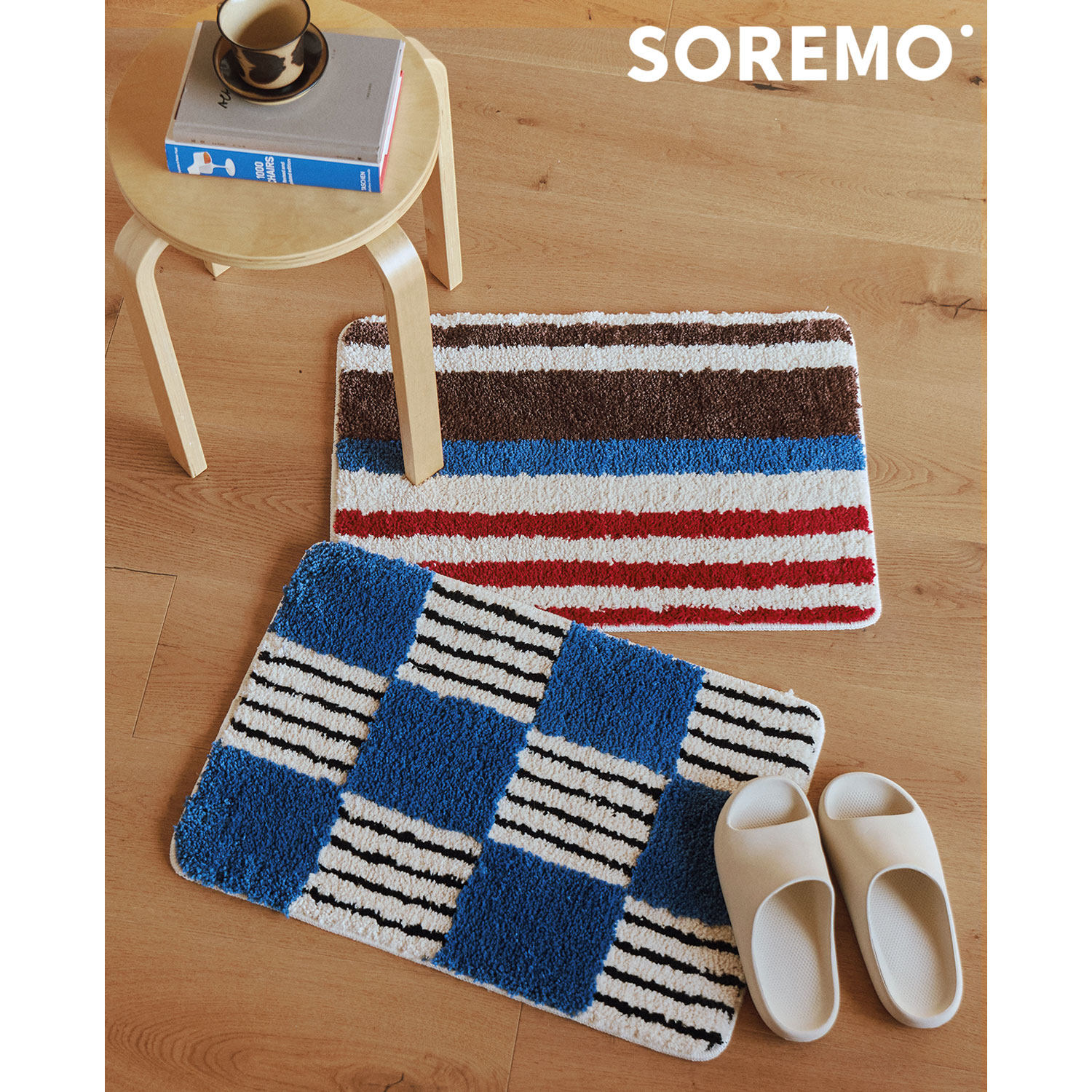 SOREMO 中古风地垫原创复古浴室垫吸水脚垫防滑垫子设计感,家庭/个人清洁工具,地垫,淘宝优惠券,粉丝福利购,淘宝优惠卷