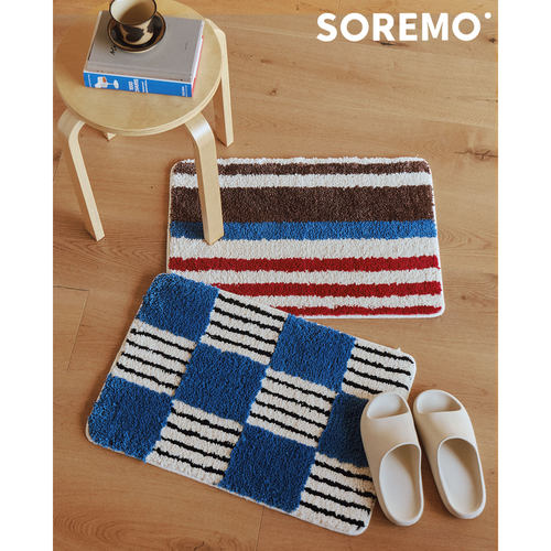 SOREMO 中古风地垫原创复古浴室垫吸水脚垫防滑垫子设计感