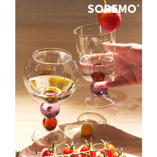 SOREMO 专利珠宝杯酒杯耐热高硼硅玻璃高脚杯送礼物复古设计感ins