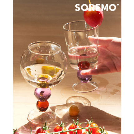 SOREMO 专利珠宝杯酒杯耐热高硼硅玻璃高脚杯送礼物复古设计感ins