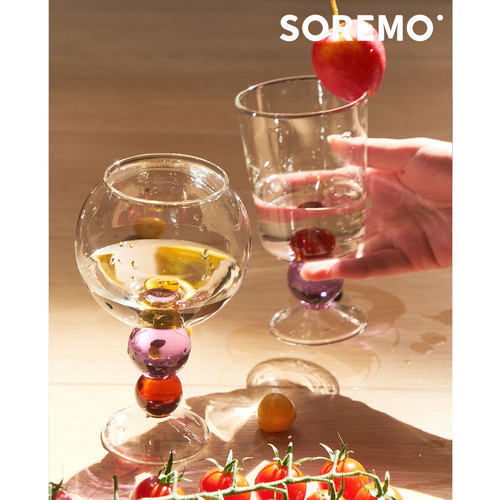 SOREMO 专利珠宝杯酒杯耐热高硼硅玻璃高脚杯送礼物复古设计感ins