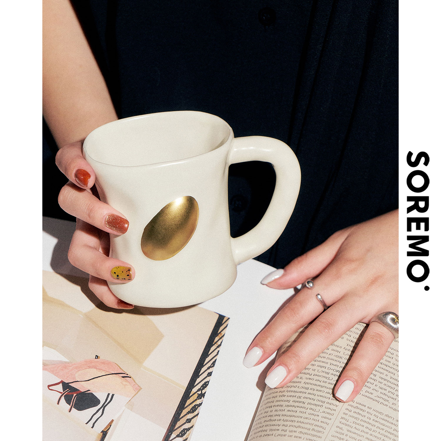 SOREMO陶瓷诞生日手工马克杯