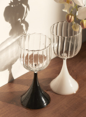 SOREMO 中古裙边高脚杯法式优雅时髦酒杯网红vintage礼物鸡尾酒杯