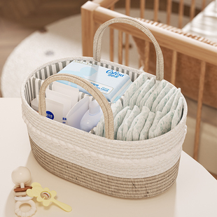 婴儿包收纳篮便携宝宝用品储物提篮新生儿尿不湿拉拉裤分格护理篮