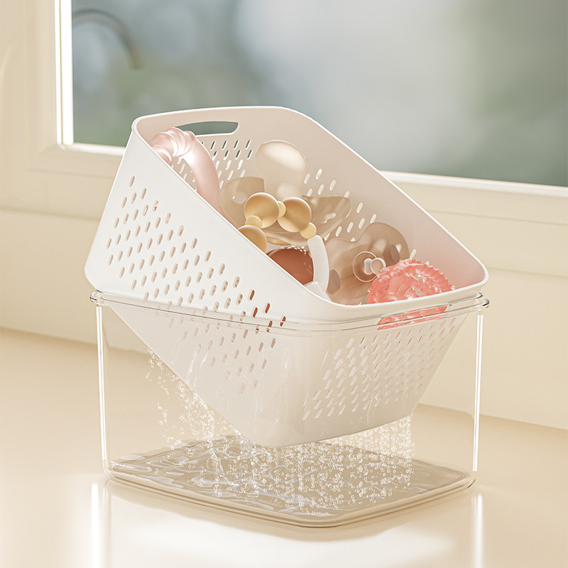 牙胶收纳盒大容量婴儿安抚奶嘴磨牙防尘盒储存曼哈顿球沥水储物盒