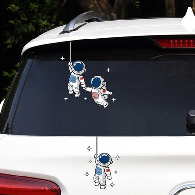 汽车贴纸情侣太空宇航员车贴NASA创意装饰划痕遮挡电动车防水贴纸