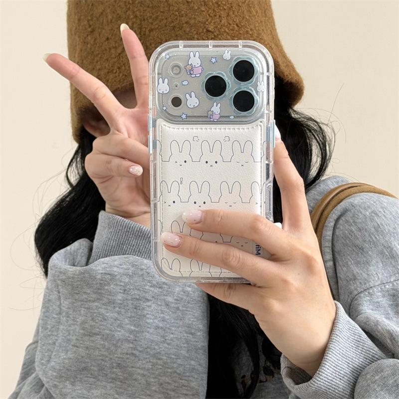 简约满屏线条兔子头像适用iPhone17苹果16ProMax/15/14手机壳新款