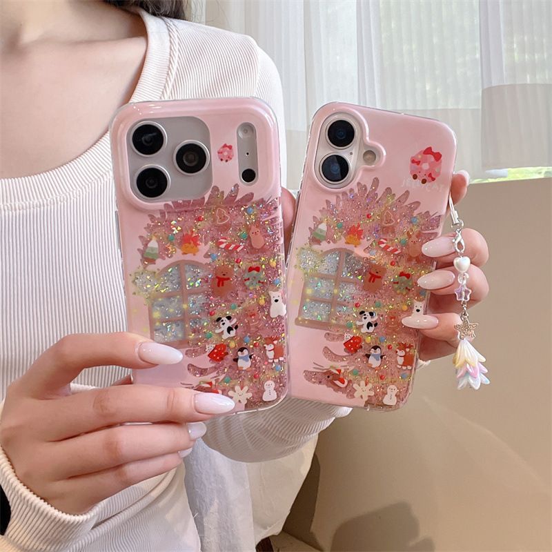 jellycat动物闪粉圣诞树适用iPhone17苹果16ProMax/15/14手机壳女