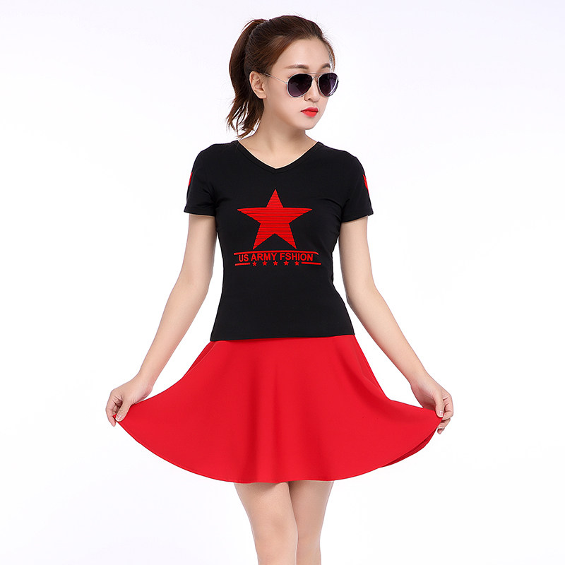 水兵舞演出服裝女套裝全新2019新款廣場舞短裙夏季純棉長短袖T恤在類目 女裝/女士精品, T恤中 - 來自Buy2taobao.com提供專業的淘寶代購服務