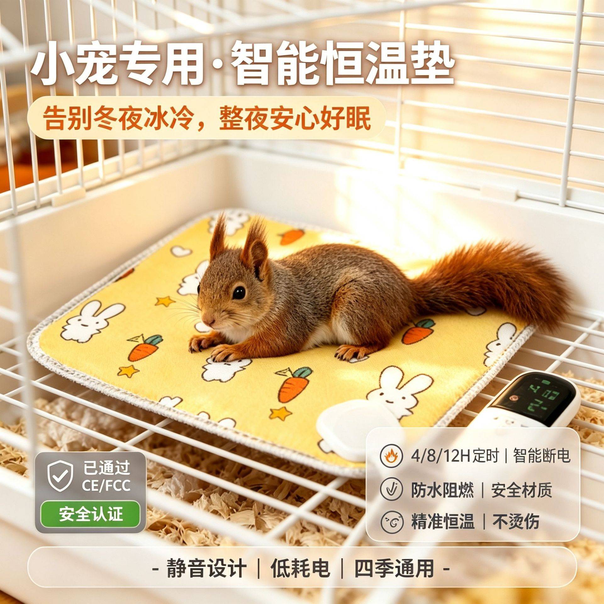 爬宠加热垫带温控松鼠飞鼠蜜袋鼯图片