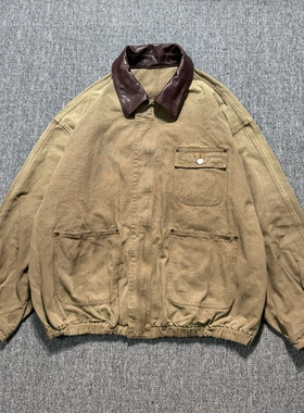 【现货】SSSTEIN 26ss Vintage zip blouson硫化染色皮领拉链夹克