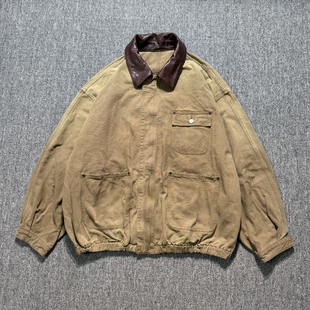 现货 zip SSSTEIN Vintage blouson硫化染色皮领拉链夹克 26ss