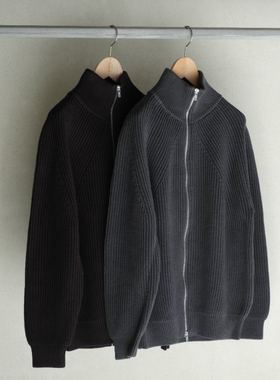 【代购】BATONER26ss Signature drivers knit定番棉线拉链针织衫