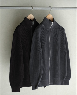 【代购】BATONER26ss Signature drivers knit定番棉线拉链针织衫