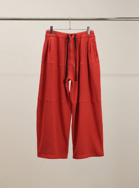 【代购】ANCELLM 26ss Panel wide slacks 毛巾面料阔腿休闲西裤