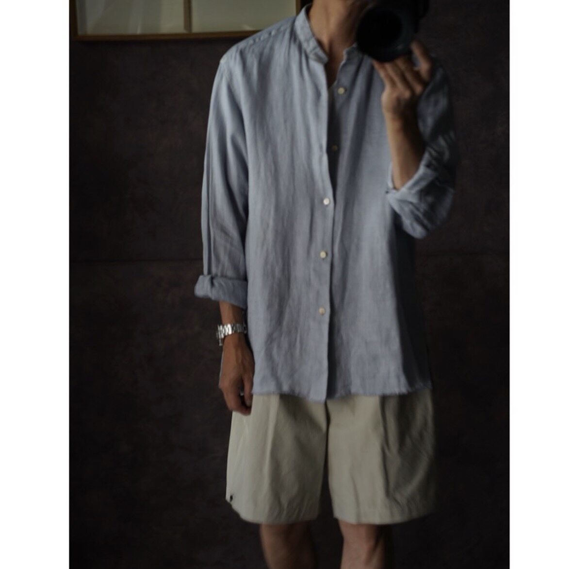 【代购】MAATEEANDSONS 26ss Fringe shirtsドゥルン緯糸立领衬衫