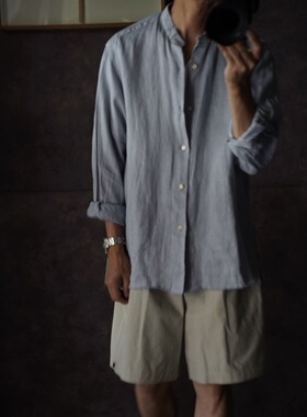 【代购】MAATEEANDSONS 26ss Fringe shirtsドゥルン緯糸立领衬衫
