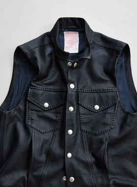 【代购】NICENESS 26ss Taurillon biker vest全粒面牛皮机车马甲
