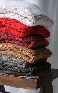 【代购】BATONER 25aw Signautre crew neck 纯羊毛圆领针织衫