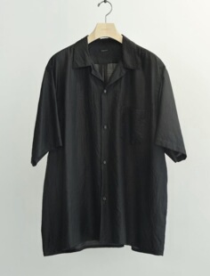 【代购】COMOLI 26ss Wool silk 羊毛真丝混纺开襟短袖衬衫
