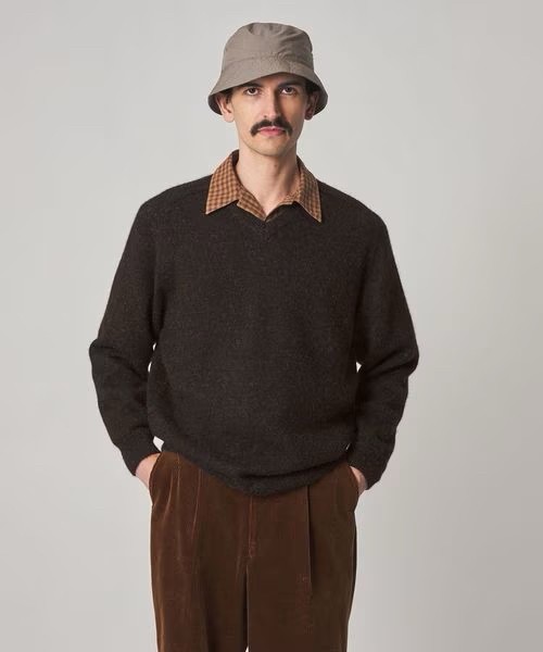 【代购】STEVEN ALAN 25aw Vneck knit 羊驼毛领套头针织衫