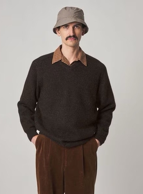 【代购】STEVEN ALAN 25aw Vneck knit 羊驼毛领套头针织衫