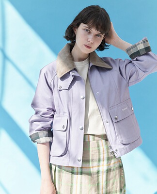 春夏新款女装灯芯绒领复古夹克