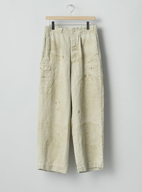 【代购】SSSTEIN 25aw linne Zip jacket 重磅亚麻人字纹休闲裤