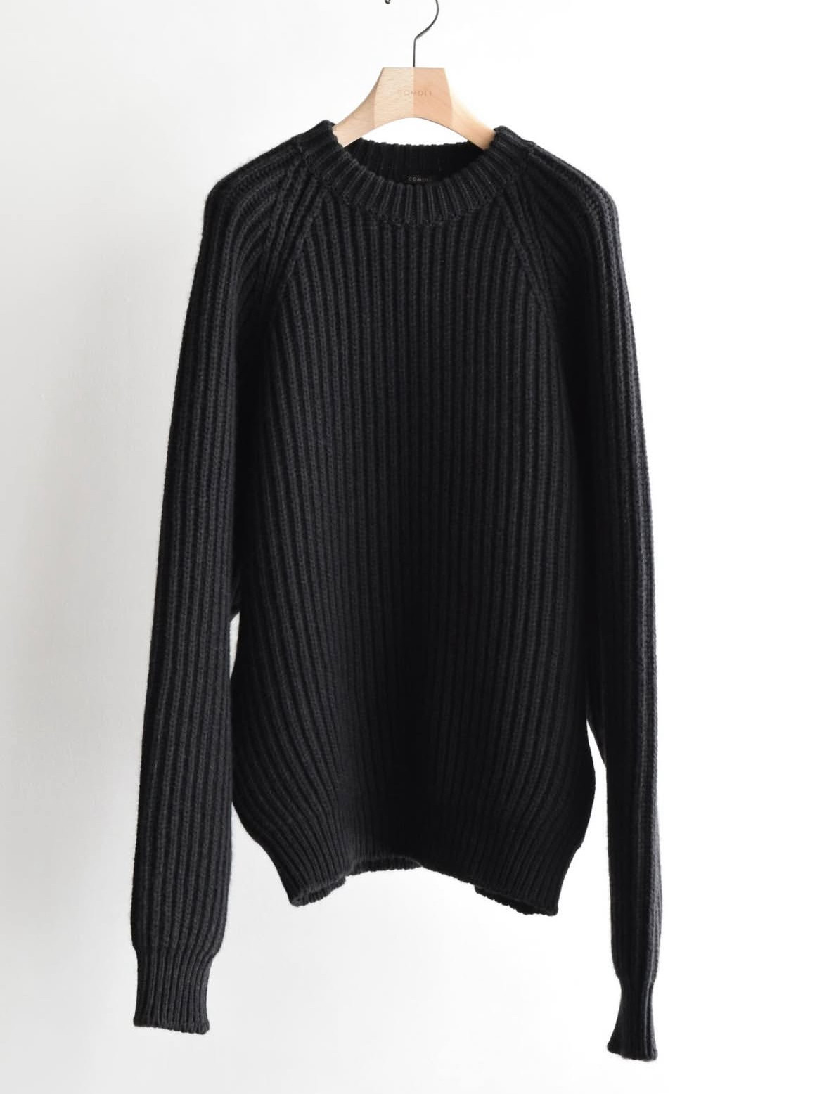 【代购】COMOLI 25aw Military knit 和纸羊绒罗纹圆领针织衫