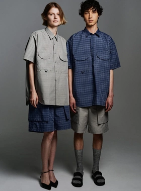 【代购】DAIWA PIER39 26ss Fishing shirt 轻薄格纹短袖户外衬衫