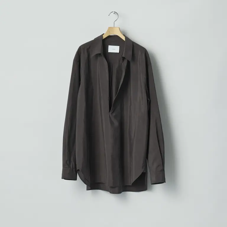 【代购】SSSTEIN 26ss Skipper shirt 真丝尼龙船长领长袖衬衫