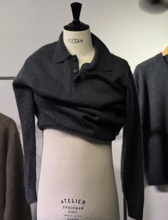 【代购】BATONER 25aw Pure mohair polo 马海毛Polo领针织衫