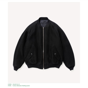 代购 jacket APRESSE Padding 纯棉鼹鼠皮薄棉飞行夹克 25aw