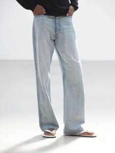 【代购】AURALEE 26ss Light denim pant 水洗破坏做旧直筒牛仔裤