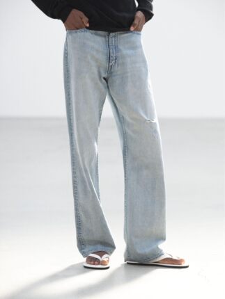 【代购】AURALEE 26ss Light denim pant 水洗破坏做旧直筒牛仔裤