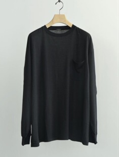 【代购】COMOLI 26ss Summer wool 夏季羊毛长袖口袋T恤