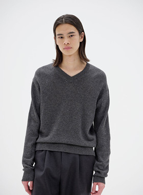 【代购】AURALEE 25aw Knit v-neck po轻量克什米尔羊毛V领珍珠山