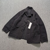 现货 jacket COMOLI 26ss Work 定番黑色牛仔布工装 夹克