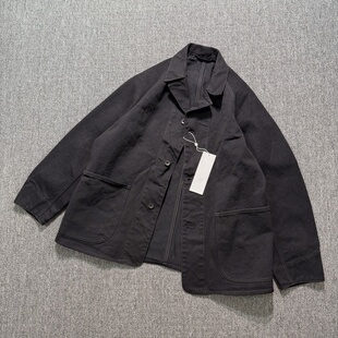 【现货】COMOLI 26ss Work jacket 定番黑色牛仔布工装夹克